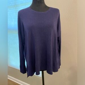 Eileen Fisher Soft and Cozy Blue Tencel Sweater Size Medium